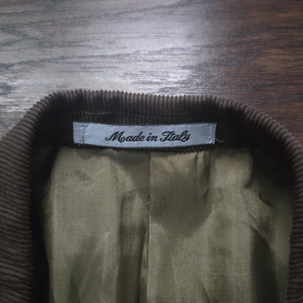 Vintage Men's Single Breasted Brown Coduroy Blazer/Sport Coat 44R Made In Italy - Picture 6 of 7